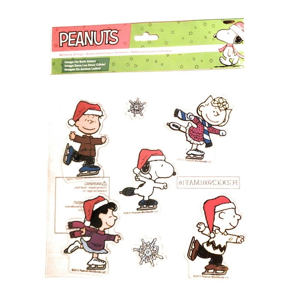 Peanuts Holiday Christmas Window Clings Charlie Brown Snoopy One Package of 7 Clings