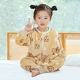 thumbnail image 3 of Infant Children's Fuzzy Sleeping Bag Baby Spring And Autumn Winter Jumpsuit Pajamas Baby Split Leg Crawling Suit Button down Romper Girl Cute Rompers for Teen Girls Summer 3 6 Month Yellow 6-12 Months, 3 of 3