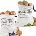 thumbnail image 4 of Potato Onion Storage Bag, Fabric Onion And Potatoes Storage Bag, Washable Garlic Potatoes Onions Keeper with Drawstring for Pantry, 1Pack (Potato Onion Bag), 4 of 9
