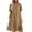 #0364-Khaki, variant on Summer Linen Dresses for Women Cotton Gauze Button V Neck Midi House Shirt Dress Short Sleeve Boho Beach Sundress