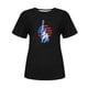 thumbnail image 4 of Tops Cortos para Mujeres Bandera de Moda Impresa Cuello Redondo, Camiseta de Manga 3/4 para Uso Diario, Casero Y Cómodo, 4 of 4