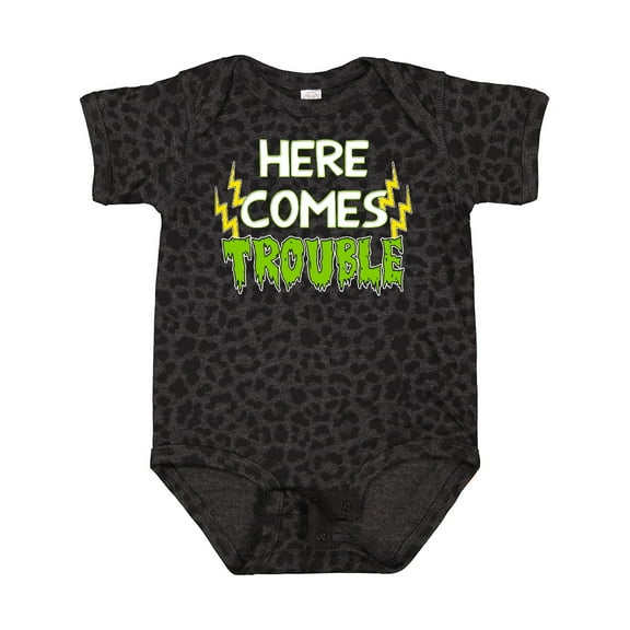 Inktastic Here Comes Trouble Boys or Girls Baby Bodysuit
