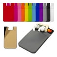 thumbnail image 2 of Silicone Phone Card Holder Double Slot Pocket, Stick On Wallet, Adhesive Credit Card Pouch, Compatible with iPhone & Samsung Galaxy - Yellow, 2 of 5