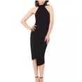 thumbnail image 3 of Betsy & Adam Women's Asymmetrical-Hem Bodycon Dress Black Size 12, 3 of 4