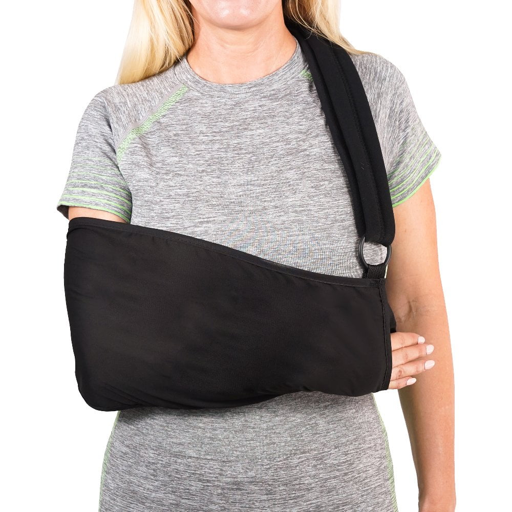 Shoulder Immobilizer - Support Brace Sling for Broken Arm Cast, Fractured Wrist, or Elbow & Hand Injuries - Soft Breathable Material - Universal Fit for Left or Right Arm, Men and Women XS