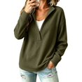 thumbnail image 4 of Comdrip Women's Long Sleeve Classic V Neck Pullover Sweater Casual Loose Fall Winter Knitted Fashion Formal Daily Wear Blackish Green L, 4 of 7