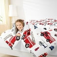 thumbnail image 4 of Manfei Fire Engine Queen Comforter Set,Modern Aircraft Airplane Bedding Sets,Red White Bedding Comforter Set For Boys,Microfiber Bedroom Decor Reversible,3 Pieces, 4 of 8