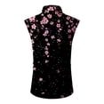 thumbnail image 5 of LWavelet Men's Sleeveless Hawaiian Shirt Ditsy Floral Button Down Casual Summer Vacation Top Pink 2XL, 5 of 5