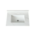 thumbnail image 3 of Montary 31 Inch Marble Vanity Top, White Vanity Top with Pre-drilled Faucet Holes, Bathroom Vanity Top with Undermount Rectangular Middle Sink and 4" Height Backsplash, Bianco Carrara Venato, 3 of 7