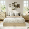 thumbnail image 2 of BeesClover Solid Wood Platform Bed with Sturdy Wooden Slats, Twin/Full/Queen/King Size Floor-Standing Bed Frame, Modern Minimalist Design Bed Frame, No Box Spring Needed, 2 of 6