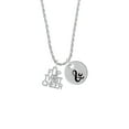 thumbnail image 2 of Delight Jewelry Silvertone Flip Twist Cheer Silvertone Script Initial Disc - & - Charm Necklace, 20"+3", 2 of 4