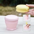 thumbnail image 4 of Travel Cup With Lid (6oz/180ml) Silicone Folding Cup With StainlessSteel Rim Portable Pocket Cup ForMouthwash Hiking Camping,Pink, 4 of 7
