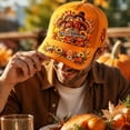 thumbnail image 4 of Voska Thanksgiving Harvest Baseball Cap Adjustable Fall Autumn Turkey Pumpkin Printed Hat Adult Casual Holiday Party Accessory F One Size, 4 of 5