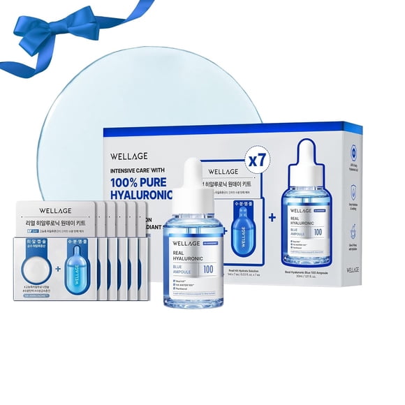Ampolla WELLAGE Real Hyaluronic Blue 30 ml + Kit 7 unidades