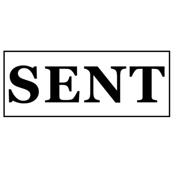 Printtoo Sent Self Inking Rubber Stamp Pre-Inked Office Stamp- Home Office Business Stationery, 47 x 20 mm Black