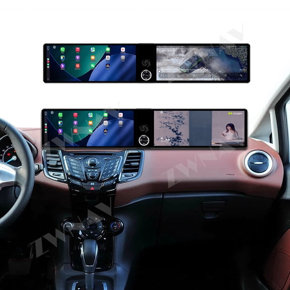 ZWNAV Dual 12.3 inch for Ford Fiesta 2009-2014 GPS Navigation Android 13 Car Radio CarPlay Multimedia Player Head Stereo Unit HD Screen