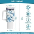 thumbnail image 3 of SKYSONIC Insulated Tumblers with Lids and Straws Handles 40oz Water Bottle Snowflake White Winter Travel Mug Reusable Stainless Steel Thermos Vacuum, 3 of 7