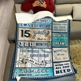 thumbnail image 3 of 15 Year Old Boy Birthday Gift, Super Soft and Warm Happy Birthday Blanket, Digital Heartwarming Sentences Creative Design Ideal Gifts for 15th, 50"x60", 3 of 6