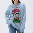 thumbnail image 2 of Uaswgudfs Women's Fall Winter Christmas Donkey Printed Long Sleeve Crew Neck Sweater, Trendy Polyester Spandex Blend Top, Walmart Must-Have Holiday Fashion Sweater Light Blue 2XL, 2 of 6