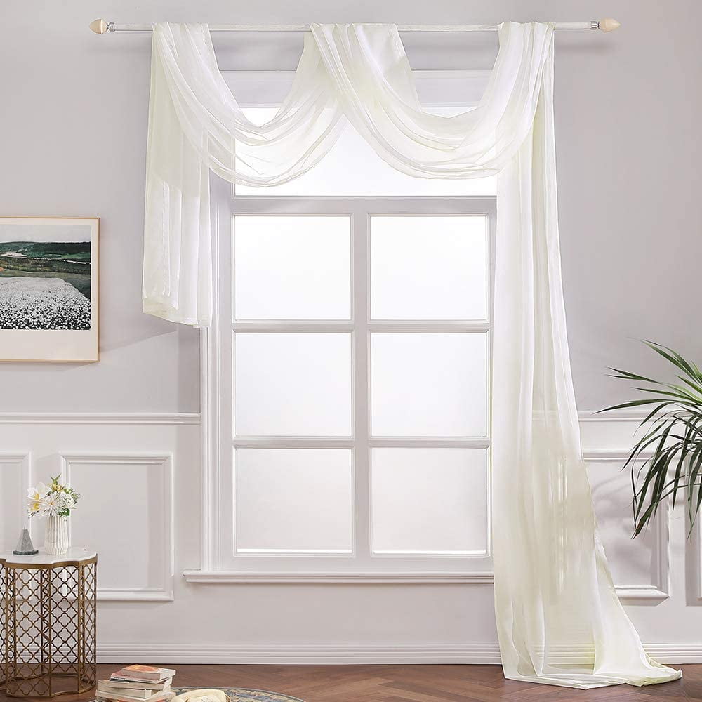 Blinds Curtain Home Bedroom Valances Drape Panel Decoration Sheer Scarf 