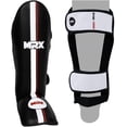 thumbnail image 2 of MRX Boxing & Fitness Shin Guard Pad MMA Muay Thai Kickboxing Training Large Black/White, 2 of 7