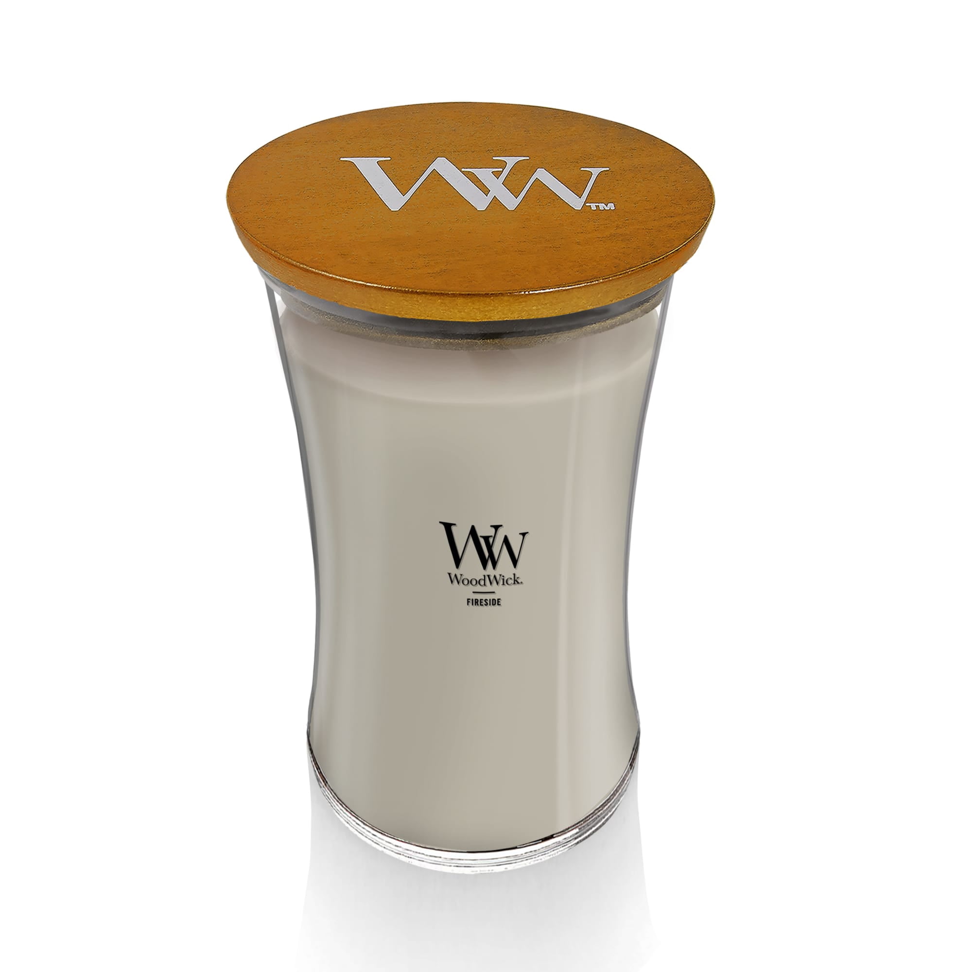 WoodWick Large Hourglass Scented Candle, Crackles as it Burns, Fireside, 21.5 oz
