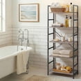 thumbnail image 2 of 5 Tier Bookshelf, Free Standing Wooden Bookcase with Open Storage Shelves with Metal Frame, Sturdy Shelf Organization Display Rack for Living Room, Bedroom, Home Office, 62.2" Tall, 2 of 8