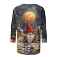 thumbnail image 5 of Lopecy-Sta Womens Tops Crew Neck Gnome Print 3/4 Sleeve T-Shirt For Christmas And Holiday Wear, 5 of 5
