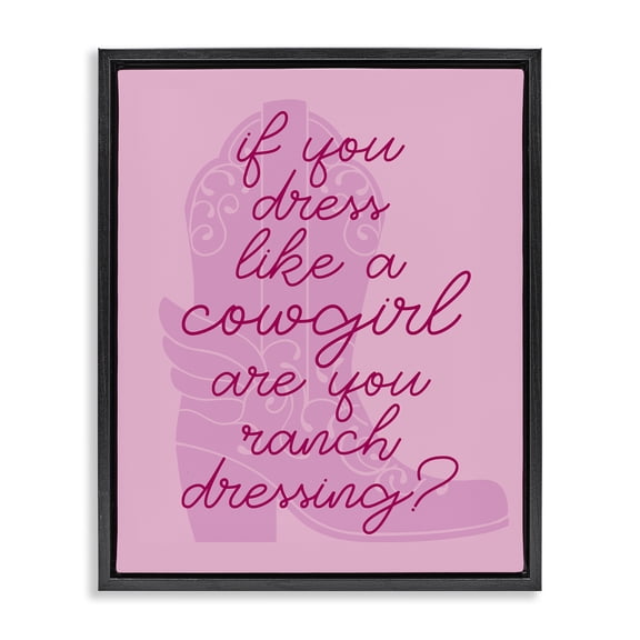 Stupell Industries Dress Like a Cowgirl Beauty & Fashion Painting Black Floater Framed Art Print Wall Art, 17 x 21