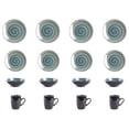thumbnail image 3 of Sonoma 16 Piece Stoneware Dinner Set, Outside Black + inside Handpainted Color Blue, 3 of 8