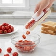 thumbnail image 4 of Cook With Color Grape and Small Fruit Cutter, Stainless Steel Quick-Quartering Slicer for Salads, Taupe, 4 of 5