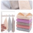 thumbnail image 5 of ByPaCrow 10 Pcs Hand Dry Towel Hanging Loop Fast Drying Hand Towel Square Hanging Hand Towels with Hanging Soft Dry Hand Towel for Kitchen Bathroom(Beige, Pink, Purple, Gray and Blue), 5 of 7
