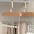 thumbnail image 2 of Niusricy Anti Slip Multi Hook Coat Rack, Wooden Belt Hanger for Closet with 8 Hooks, Storage Hangers for Ties, Scarves, Socks, 2 of 6