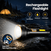 DAYBETTER Rechargeable Flashlight with Sidelight, Lightweight & Durable for Home, Emergency, Camping