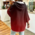 thumbnail image 5 of Womens Oversized Hoodies Gradient Printed 3/4 Sleeve Hooded Pullover Sweatshirt Baggy Relaxed Fit Casual Fall Winter Daily Outfit Tops, 5 of 6