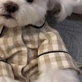 thumbnail image 2 of Ropa De Dormir Para Mascotas, Pijamas Para Perros Con Cierre De Gancho Y Bucle De Algodón A Cuadros Con Bolsillo Trasero Para Cachorros Y Gatos, Primavera Y Verano, 2 of 5