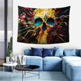 thumbnail image 5 of DouZhe Psychedelic Colorful Skull Tapestry Modern Wall Hanging Tapestries Dorm Room Home Decor, 60" x 40", 5 of 7