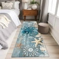 thumbnail image 5 of Blue Octopus Coastal Runner Rug 2x6 FT, Non Slip Hallway Carpet, Summer Beach Ocean Starfish Coral Washable Soft Floor Carpet Throw Runner Carpet Long Rug for Entryway Kitchen Bedside Sliding Door, 5 of 9
