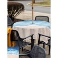 thumbnail image 5 of Outdoor Tablecloth with Umbrella Hole for Patio/Picnic/Party/Camping, Navy Blue Coastal Waterproof Table Cloth Square Cover Washable, Waves Summer Beach Ocean Sea (54"x 54"), 5 of 9