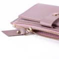 thumbnail image 3 of Cartera de cuero PU con cremallera y múltiples ranuras para mujer minicarteras de Color sólido, 3 of 7