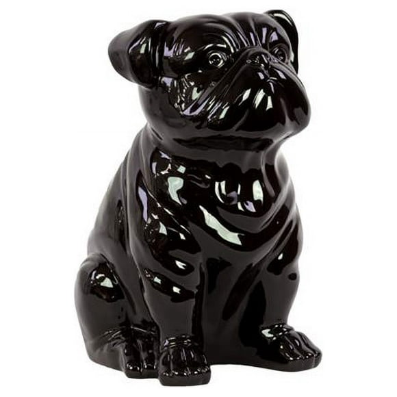 Collection de Tendances Urbaines Figurine Bulldog Britannique Assise en Céramique 46649&44; Noir