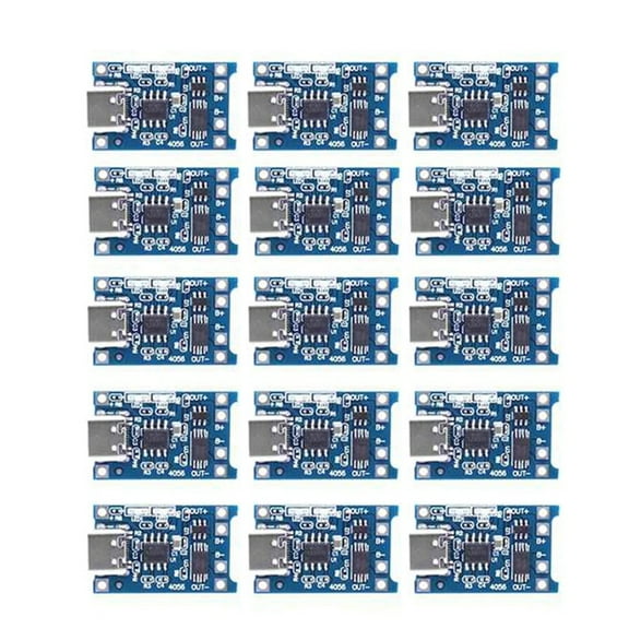 15Pcs Type-C 18650 Lithium Battery Charger Module 5V 1A Charging Board with Dual Protection Functions for DIY Projects