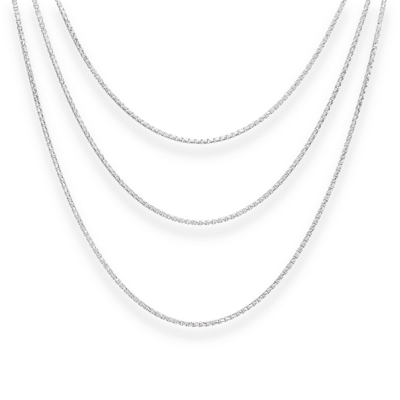 Tilo Jewelry Solid 925 Sterling Silver Diamond-Cut Engraved Box Chain Necklace with Secure Lobster Lock | 1.5mm - 16 Inch | Everyday Necklace for Men & Women