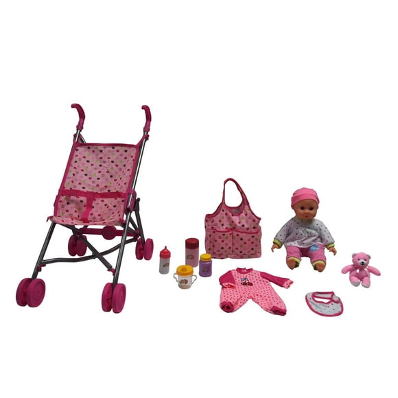 Baby with Stroller (Hot Pink)