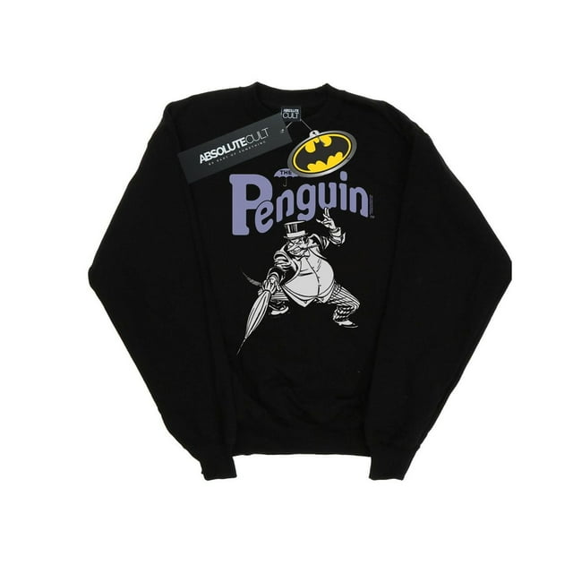 DC Comics Mens Penguin Mono Action Pose Sweatshirt