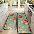 thumbnail image 4 of Kitchen Rugs Sets Of 2,Pioneer Flower Floral Print Pattern Anti Fatigue Kitchen Mat Rugs Non Slip Washable,Decorative Kitchen Floor Mats for Kitchen,Sink,Laundry,17"x47"+17"x47", 4 of 5