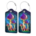 thumbnail image 5 of Rocae Magic Mushrooms ,Fireflies for Leather Luggage Baggage Tags ID Label Privacy Cover ID Label with Stainless Steel Loop and Address Card, 5 of 5