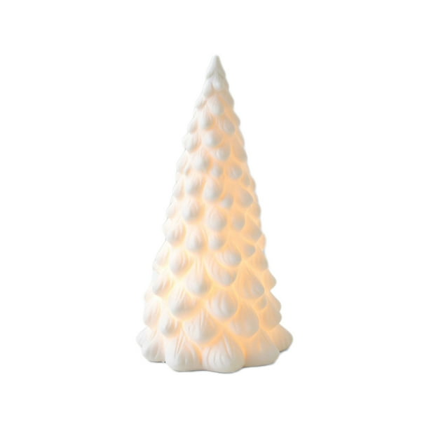 Árbol de Navidad Decoraciones Árbol de Navidad de Cerámica Escritorio Decoración Del Hogar Regalo de Navidad Diseño de Escena Pequeña Apoyos Árbol de Navidad Pequeño Blanco