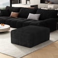thumbnail image 4 of Large Oversized Corduroy Ottoman Footrest for Sofa, Bench for Sectional Sofa, Extra Seating & Coffee Table, Rectangle Pouf for Living Room,No Assembly Required(Black), 4 of 11