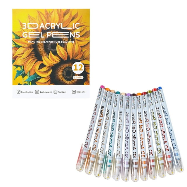 1ml Acrylic Gel Pens Fast Drying Drawing Pens Quick Dry Pens Smooth Writing Pens Writing Fun Assorted Novelty Fun Supplies Pens Bulk for Quilting, Dressmaking, Sewing Marking & Tracing Tools